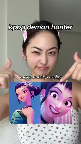 cosplaying zoey cutie from kpop demon hunter 💜 #netflix #huntric #cosplay #makeup #beauty #anime