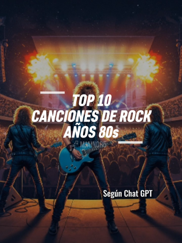 Me puse a jugar con la IA y saqué este Top 10 de mejores canciones de rock de los 80s, ¿que otros Top les gustaría que hiciera? ✨ #rock #80s #top10 #musica #parati #foryou #fyp #viral #survivor #queen #vanhalen #journey #gunsandroses #u2 #LIVEIncentiveProgram #LIVERewards #PaidPartnership 