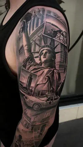 Extérieur de bras terminé ✅ On attaque l’intérieur à la rentrée 👍 (avant bras cicatrisé/ lumière naturelle)  #tattoo #realistictattoo #tatouage #travel #traveltattoo #tatoueur 