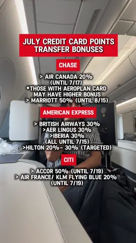 ✨THIS MEANS FREE POINTS✨ For example, a 30% bonus means for every 1,000 points you transfer, you’re actually getting 1,300 points with the program  ➡️You can get great deals on points flights using these bonuses! The American Express transfer bonus to Aer Lingus, British Airways, and Iberia also means bonus to Finnair and Qatar *IF* your accounts are linked since you can transfer Avios to partners. Beware, the Avios website is glitchy. If your accounts aren’t already linked, know this will likely cause delays 📍Video taken on Air France Business class I booked with points where you can get great deals, so definitely check them out if you have Citi points and make use of that 20% Bonus! 👉 Don’t sleep on the Air Canada bonus either! Air Canada has some great partners like Singapore Airlines in the video that I booked with 87,500 Points! That would be 73,000 Points if you can find availability  📌 As always, I don’t recommend you transfer unless you have a plan and have found flights AND have done the math to make sure it makes sense. Don’t get dazzled by a bonus and transfer your points only to find out later it wasn’t a good decision.  📌 Finding flights and hotels during transfer bonuses is one of the major ways people (like me) make their points go way further BUT, know the value of your points and the points program. That 50% Marriott bonus looks great but is often less valuable than Hyatt (even without a Hyatt bonus) Let me know if you have any questions below 👇 . . . #pointsandmiles #travelmore #creditcardrewards #traveltiktok #budgettravel #luxurytravel