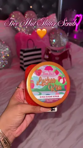 Lychee kiss glitter shea sugar scrub 🧡✨ #treehut #glitter #fyp #foryou #lycheekiss #girly #fyp 
