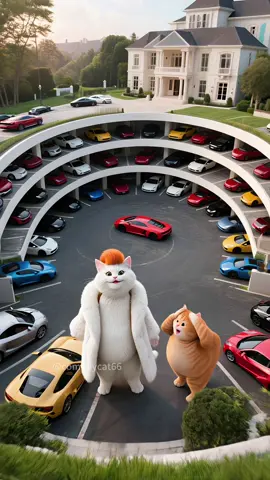 The orange cat successfully latched onto the rich lady#cat #aicat 