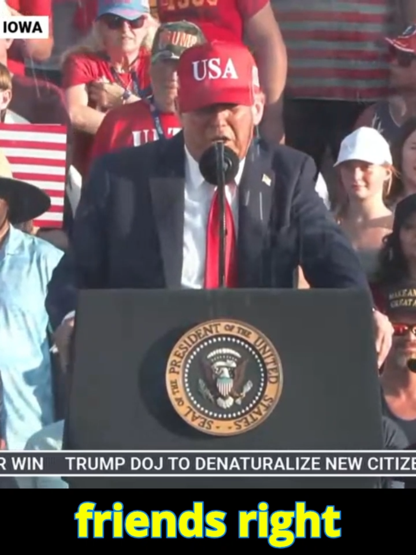 U.S. President Donald Trump said on Thursday he is willing to let migrant laborers stay in the United States if the farmers they work for will vouch for them. At a campaign-style speech at the Iowa state fairgrounds, Trump said he is working with the Homeland Security Department to help farmers who depend on migrant laborers for their seasonal needs. He said he will also work with the hotel industry on the issue. Trump has been pursuing a hard-line policy on migration and his U.S. Homeland Security Secretary Kristi Noem has been leading an effort to deport people who crossed into the United States illegally. This has led to some complaints from farmers that their crops are at risk due to a depleted work force. 