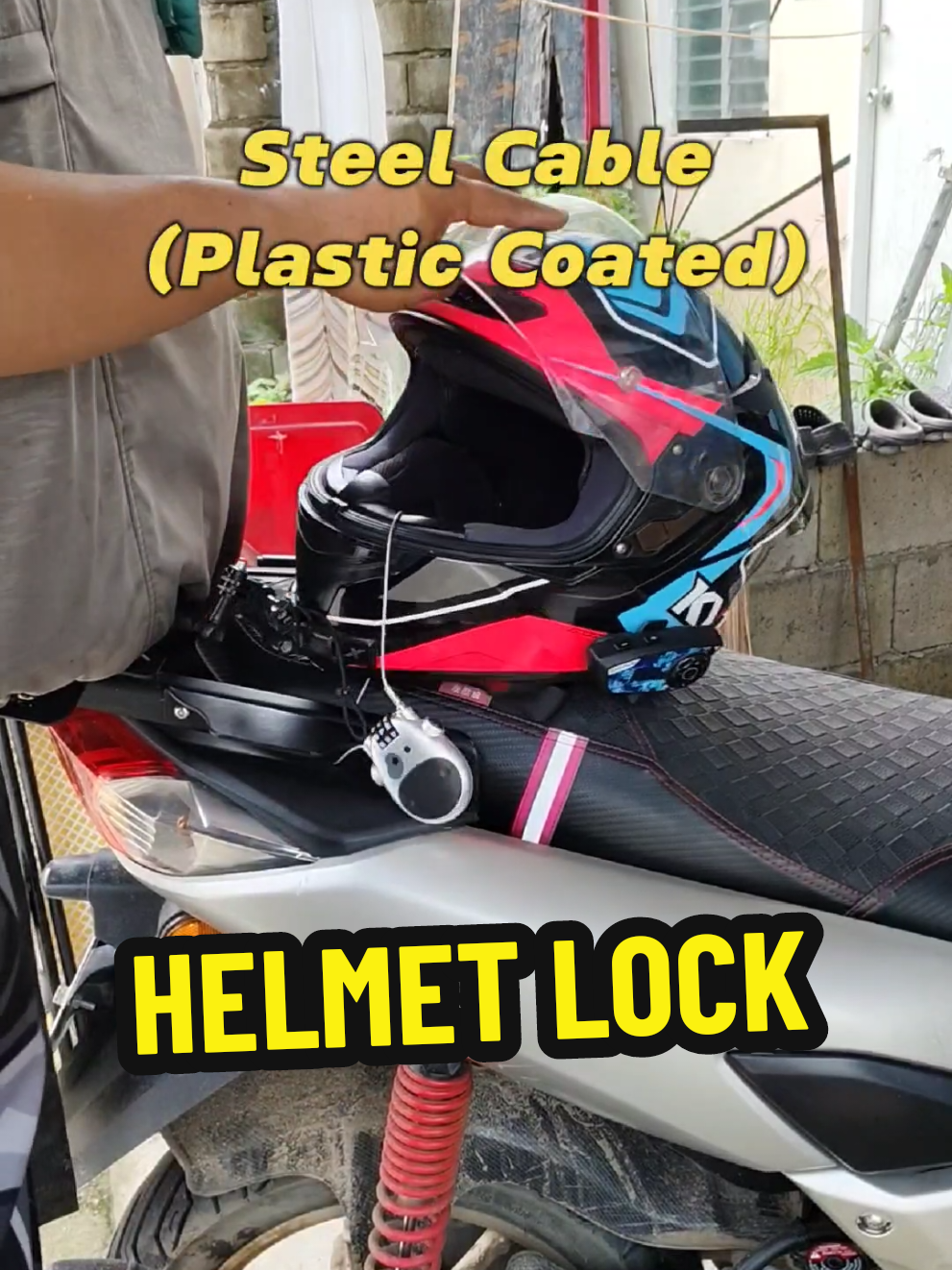 Helmet Passcode Lock Steel Cable Helmet Lock #helmetlock #helmetsecurity 