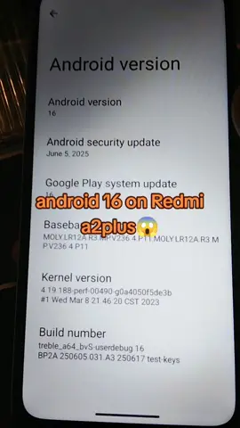 first android 16 boot on Redmi a2plus #redmia2plus #techtok 