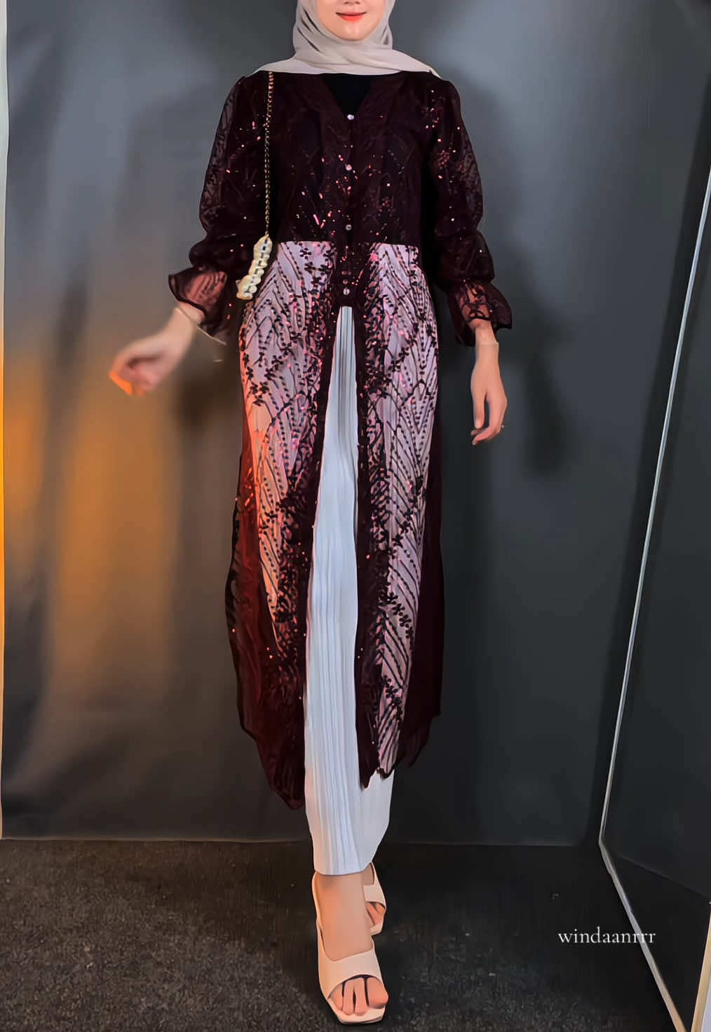 outer brukatnya cantik poll 😍 #outerbrokat #outerbrukat #outerkondangan #outfitkondangan #spanplisket #ootdhijab #tunikouter 