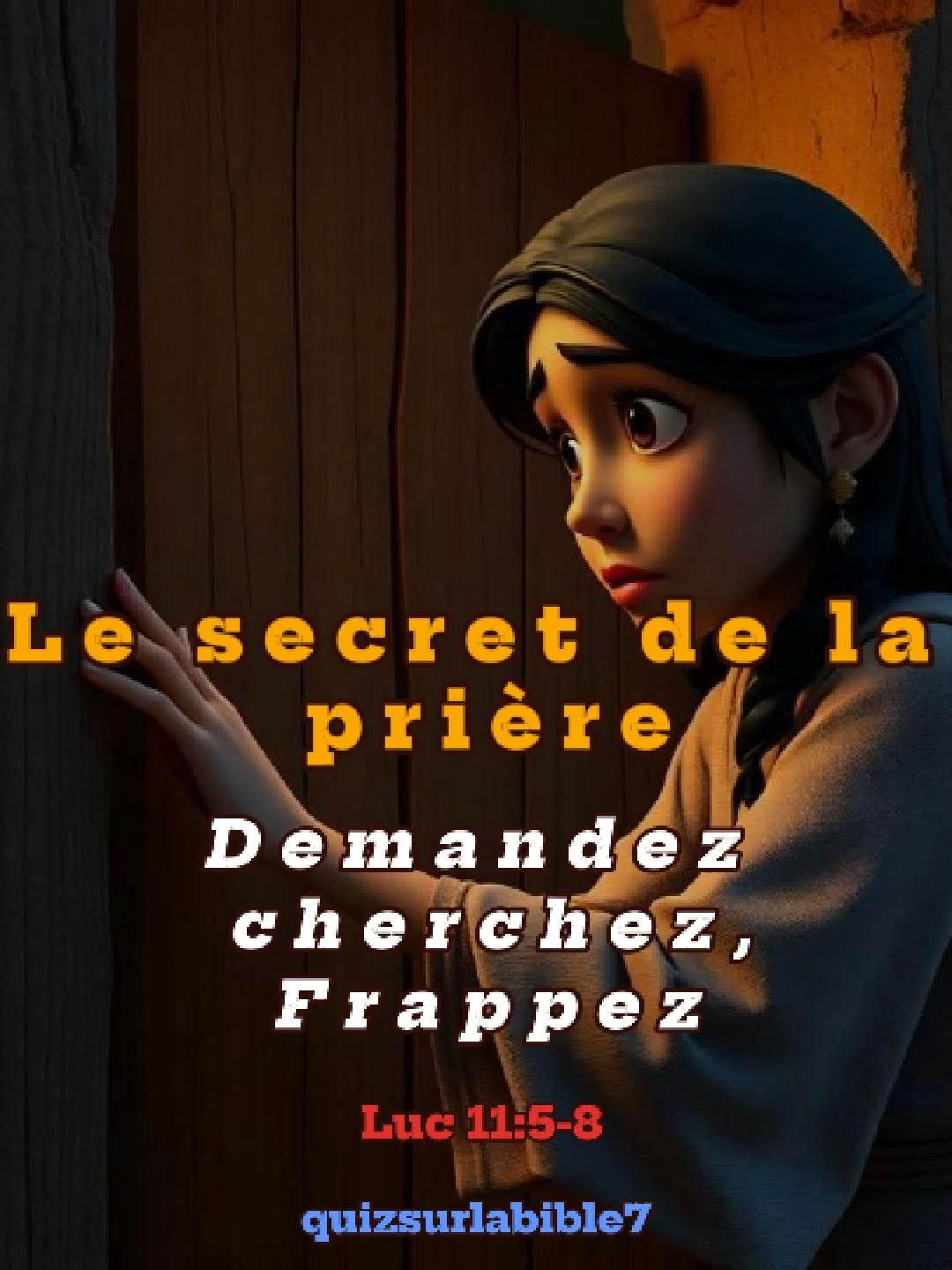Le secret de la prière : Demandez, Cherchez, Frappez . Luc 11 :5-8  Une femme reçoit des invités à minuit, mais n’a aucun pain à leur offrir. Elle court chez son voisin, un boulanger, et frappe sans relâche à sa porte. Bien qu’il soit déjà couché, elle insiste, encore et encore. Son audace finit par triompher : il lui donne les pains. Jésus utilise cette histoire pour enseigner la persévérance dans la prière. Même lorsque tout semble fermé, Dieu répond à celui qui frappe sans se lasser. Cette femme devient un exemple puissant de foi active, qui ose déranger pour une cause juste. #fyp #tiktokchretiens✝️❤️ #foi #prièredujour #prièredusoir