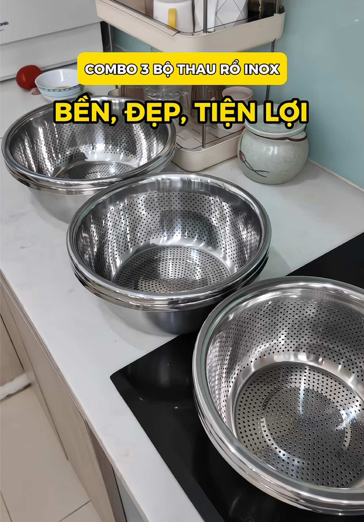 Bộ thau kèm rổ inox đẹp, sáng bóng ưng thật sự #thauinox #thauinox5mon #thaukemro #roinox #chauinox #combo3thauinox #giadung #giadungtienich #giadungthongminh #giadungtienloi #dodunggiadung #dandanreview #review 
