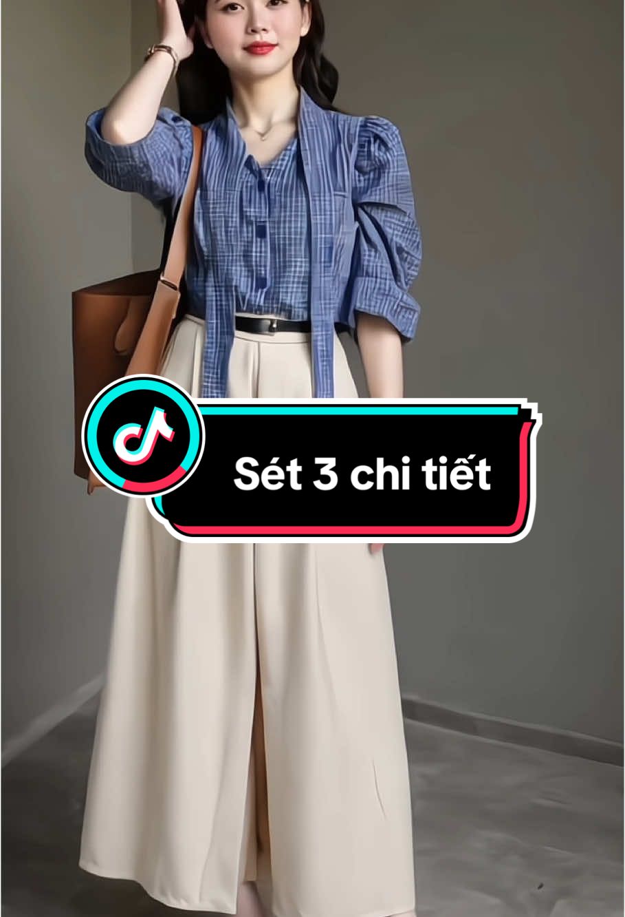 Set ba món áo sơ mi đính khăn quàng kèm chân váy dáng hàn , phong cách dịu dàng nhưng lịch sự #xuhuong #thoitrangnu #thinhhanh #setboxinh #set3mon #aosomi #chanvay 