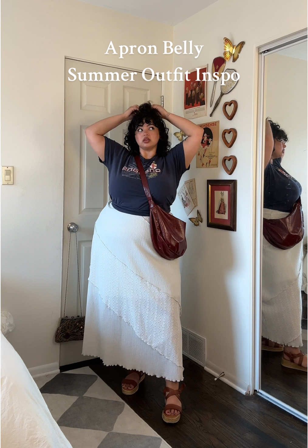 If you have enough skirts and graphic tees, you’ll have outfits for days 🇬🇧 Apron Belly Summer Outfit Inspo #apronbelly #apronbellystyle #apronbellysummeroutfit #plussize #plussizeedition #plussizeoutfit #size20 
