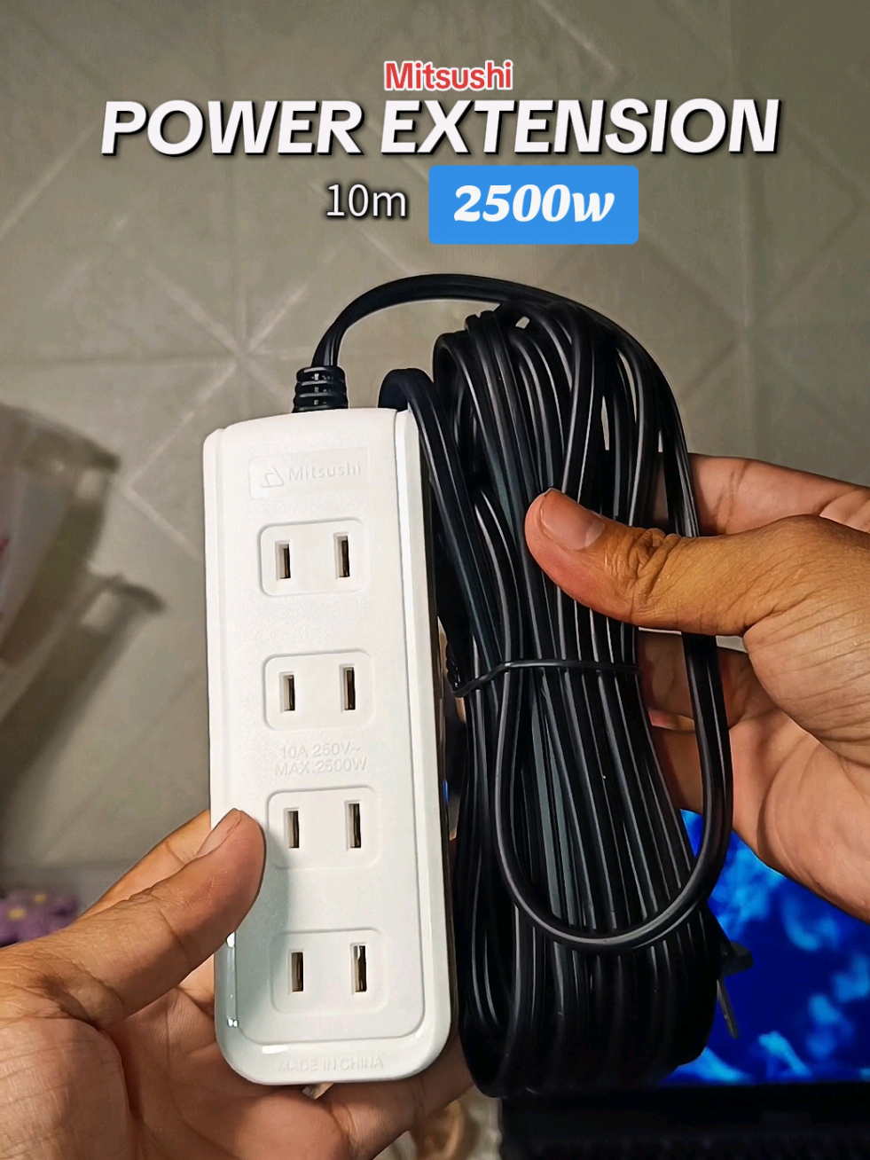 Mahaba na to mga bossing at safe!  #extensionwire #wireextension #extension #powerextension #mitsushi #extensionwireoutlet #outlet #socket #recommendations #sulitfinds 