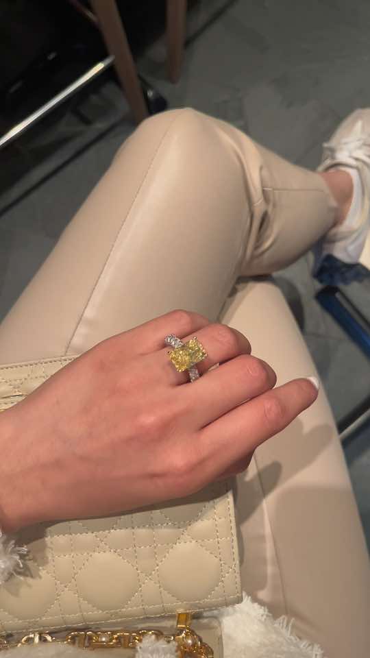 Forever obsessed with my ring 🥹 #engagementring #yellowdiamond 