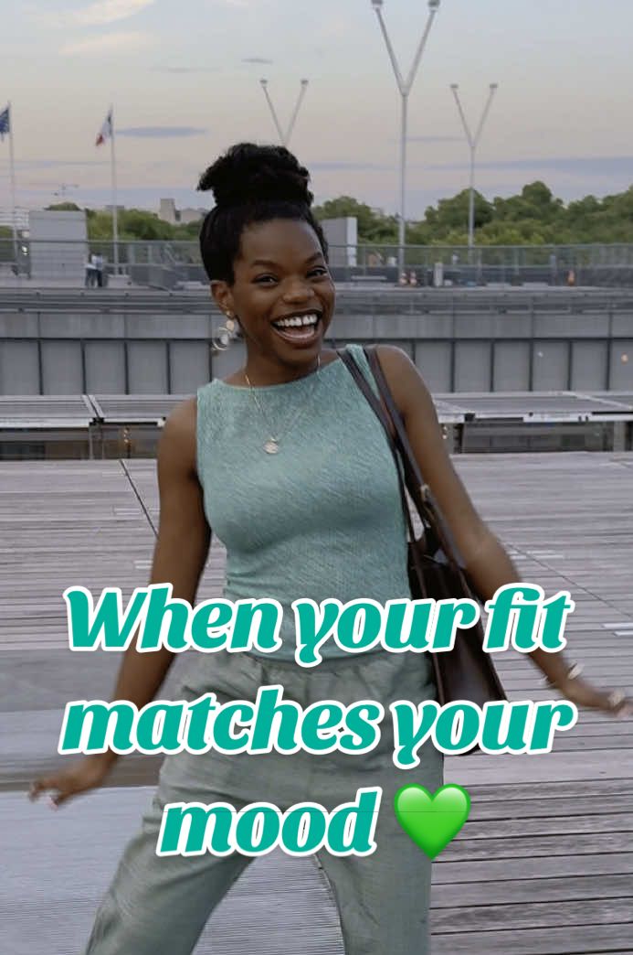 Outfit: cute. Energy: unserious. Friends: the real MVP for hyping me up! Green fit, silly twirl, main character mood unlocked. Who else is dressing up just to feel good this summer? #JoyfulOOTD #OOTD #joyfulfashion #SummerFit #comfortcreator #maincharactermoment #dopaminefashion #blackgirlfashion #pariscontent #feelgoodenergy