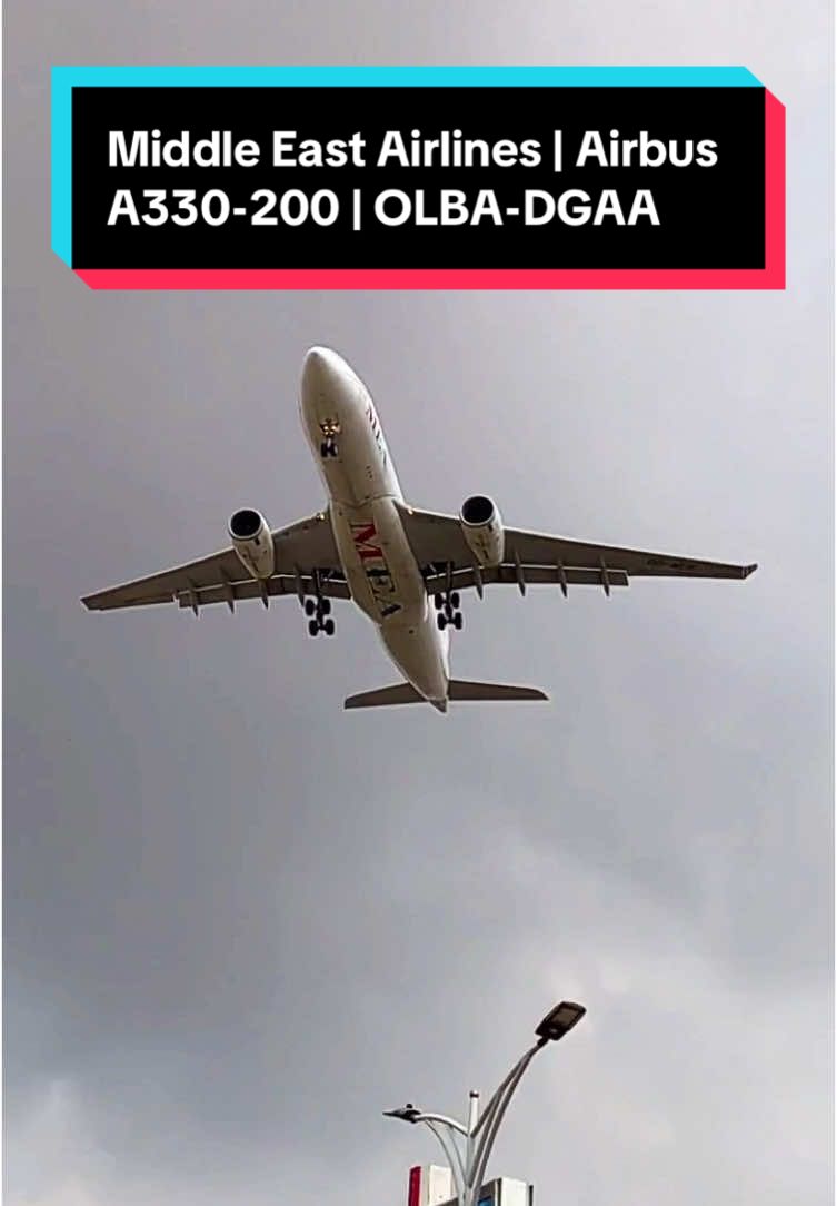 Middle East Airlines 🇱🇧 touching down in Accra after a long flight from Beirut. Smooth and graceful landing as always ✈️🔥. Have you flown MEA before? What was your experience like? #MiddleEastAirlines #MEA #aviationlovers #planespotting #ghana #Avgeek #lebanon #kotokainternationalairport #SkylineMicle #africantiktok #ghanatiktok🇬🇭 