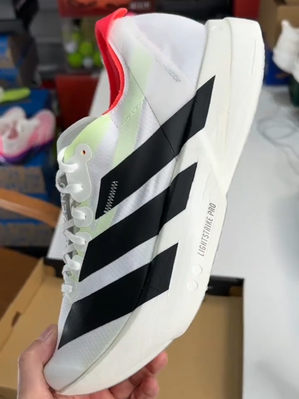 Adidas Adios pro 4 Men Running Shoes Cloud White Black JR1094 #adidas #adizero #adidasrunning #adidasadiospro4 #adiospro4 #foryourpage #foryou 