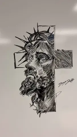 Jesus drawing at school 🤫🤫 #fyp #art #jesus #christiantiktok #christian #drawing 
