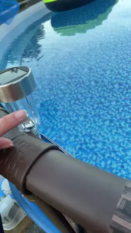 Dollar tree solar lights and a pool noodle! I seen it somewhere on here. #pools #fyp #DIY #Summer 