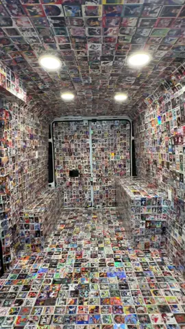 FINAL REVEAL: Floor-to-ceiling, 360 degree walkthrough of the van covered in sports trading cards! 👀🚐 #TheSportsVLT #MotivatedByMylan 