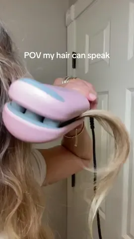 If my hair could talk😂😂 #hair #beachwaver #wavyhair #funny #trend 