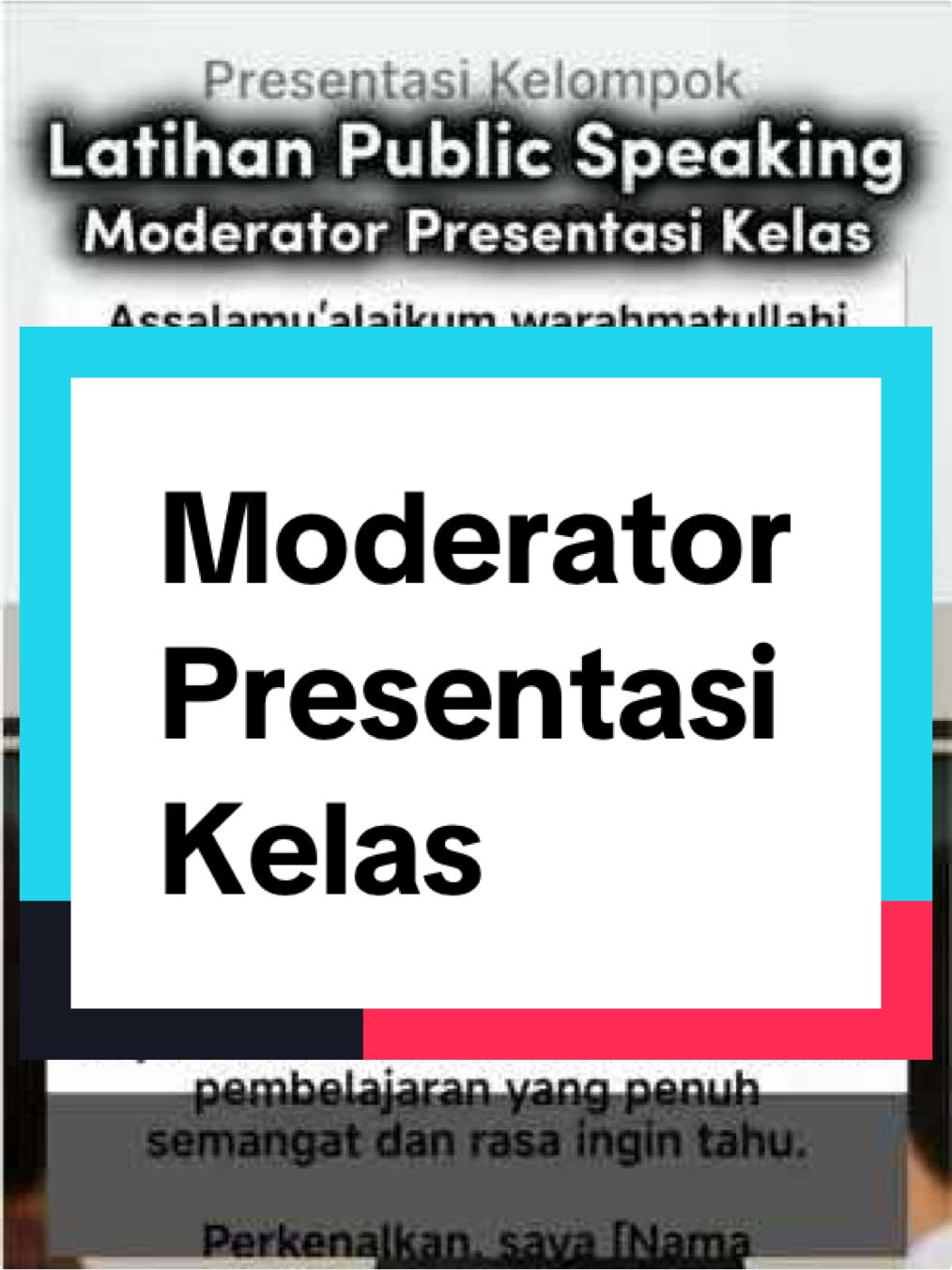 Bismillah. Sekarang, di Latihan Public Speaking Day 3, kita latihan jadi Moderator yuk! Jangan lupa duetin yaa biar kerrraaasssaaaa progresnya! Hihi.. 🫶✨ . . #moderator #publicspeaking #publicspeakingchallenge #latihanpublicspeaking 