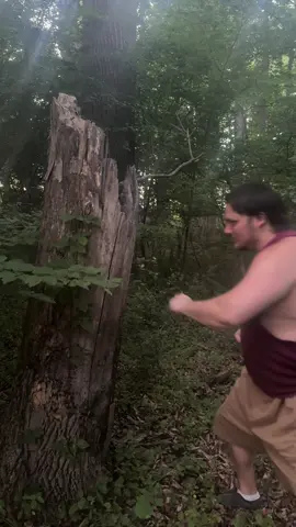 Punching a old tree