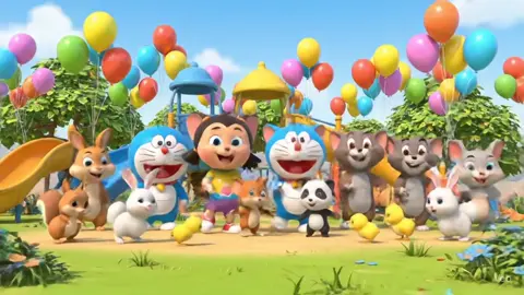 menari dan menyanyi lagu anak tang ting tung bersama #doraemon #upinipin #tomandjerry #sepongebobsquerpents #kidssongs #laguanak #animasi #kartun #tiktokkids #tangtingtung 
