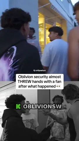 Oblivion security almost THREW hands with a fan after what happened 👀 #oblivion 