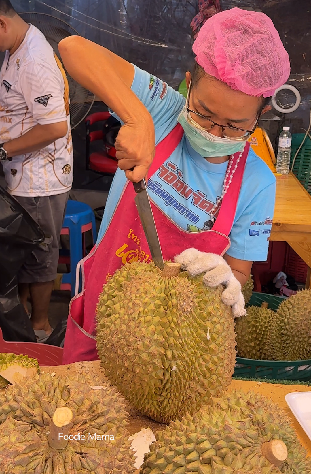 Durian Lover! Unboxing Thai Giant Durian -  Fruit Cutting Skills - Thai Street Food 🔴 Location : Airplane Night Market in Bangkok ▶ https://goo.gl/maps/nJCt7Bo2WniLDahH9 #bangkok #durian #fruin #streetfood 
