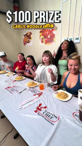 Garlic Noodle Eating Contest at Crawfish Chef in Seattle, WA!! @Lovelymimi @Crawfish Chef North Seattle #rainaiscrazy 
