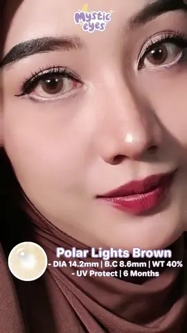 💛Misterius, elegan, dan benar-benar tak terlupakan, biarkan Polar Lights Brown membisikkan rahasia matamu. #mysticeyes #softlens #contactlens #softlensmurah #softlensrekomendasi #softlensnatural #softlenscantik #fyp #makeup #eyemakeup 