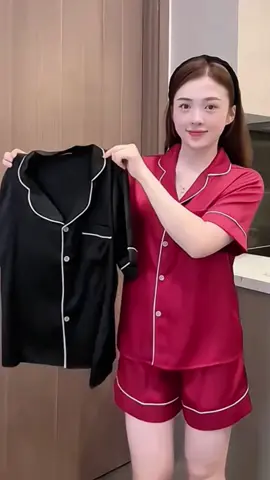 Bộ Đồ Ngủ JUSOKA Pijama Cộc Đùi Lụa Ngủ Gấm Xước Ánh Kim Mặc Nhà Có viền Basic Cao Cấp CC126 - Thoải Mái, Sang Trọng#dongunu #dongulua #donguxinh #pijama #thoitrangnu #reviewdoxinh #macdepmoingay 