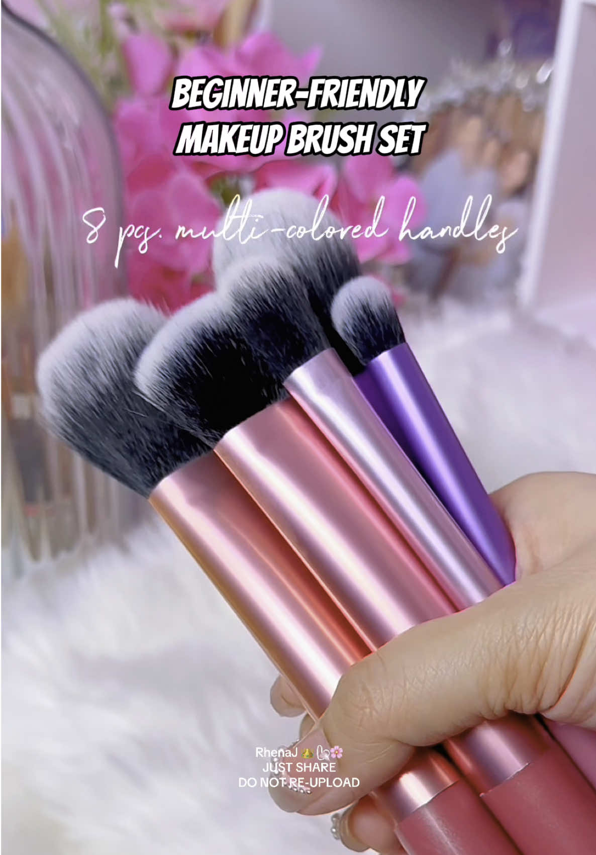 Beginner-friendly and affordable Makeup Brushes! 8pcs Makeup Brush Set #makeupbrush #brushset  #brushes #makeupbrushset #brushsetforbeginners #makeuphacks 