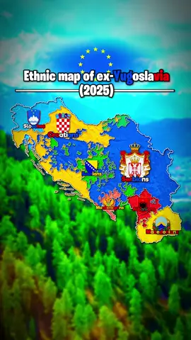 Ethnic map of ex-Yugoslavia | comp: @🏛️𝙶𝙴𝙽𝚃.𝙶𝙴𝙾𝙶𝚁𝙰𝙿𝙷𝚈 | #foryoupage #dutchgeo #europe #map #yugoslavia