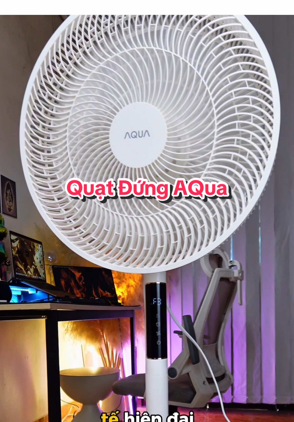 Quạt đứng thông minh Aqua, thiết kế 7 cánh #ongbobaconreview #LearnOnTikTok 