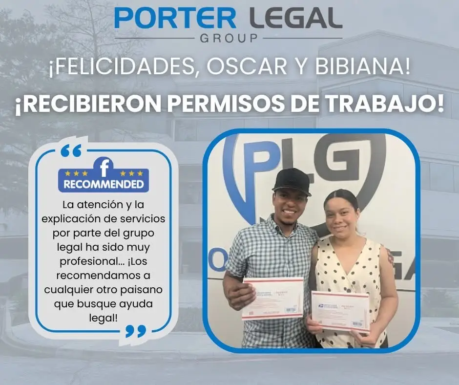 🦅 ¡Felicidades a nuestros clientes que recibieron sus Green Cards y permisos de trabajo esta semana! 📲Llámenos para agendar su consulta. Atendemos casos en todo Estados Unidos. Dallas: 972-400-2177 Los Angeles: 747-262-4399 🗓️Para hacer una consulta por medio de  nuestro calendario visite:  https://porterlegalgroup.cliogrow.com/book #felicidad #congratulations #plg #greencard #inmigracion #AbogadaAnna