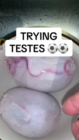 Trying testicles for the first time #foodreview #testes #balls #viral 