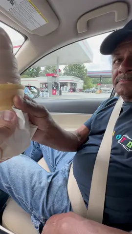 One ice cream cone for 2!!