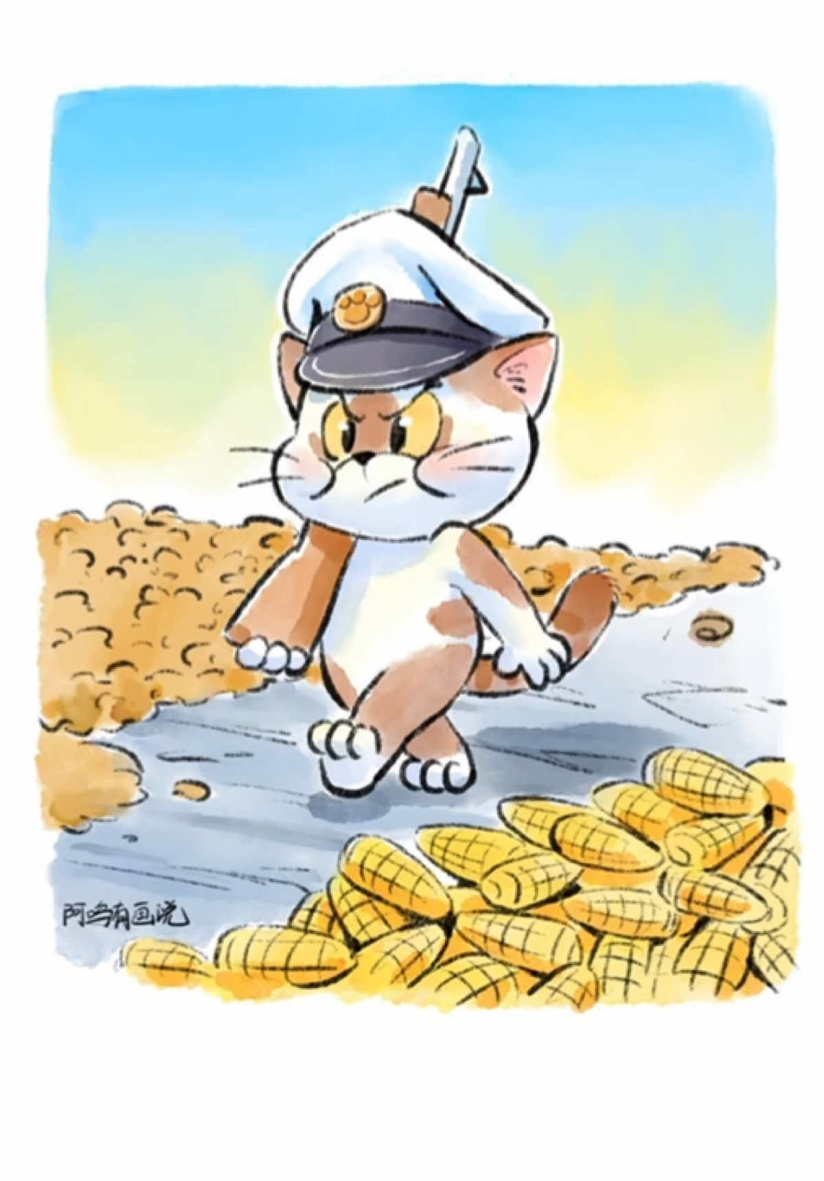 Call the cop cat anytime! #cat #catsoftiktok #drawing #catlover #fyp #foryou 