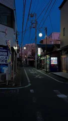 まるで時間が止まったみたいな、 青い光に包まれた東京の片隅。 自販機の灯り、風に揺れる旗、 誰にも知られない、この一瞬が好き。 📍ここ、どこだと思う？ 👇あなたの「静かな好きな場所」、教えて。  #日本の美 #静かな時間 #vibe #japan #tokyovibes#tokyovibeshetic