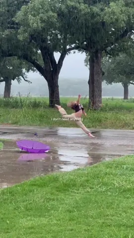 In her happy place. She will make anything a dance floor. Life’s too short not to dance in the rain. #danceintherain #dance #inspire #talent #kidswithtalent #tinydancer 