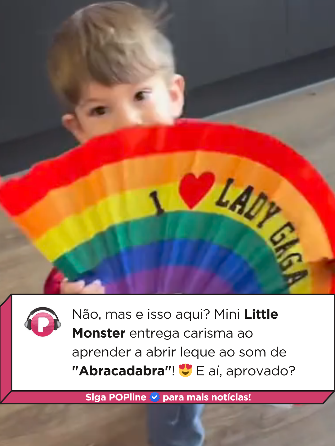 A performance de “Abracadabra” gerando impacto intergeracional! O bebê viu, aprendeu e serviu. A academia de fãs da Lady Gaga aceita crianças? Imagens: Brazil News / beaz.a (TkTk)