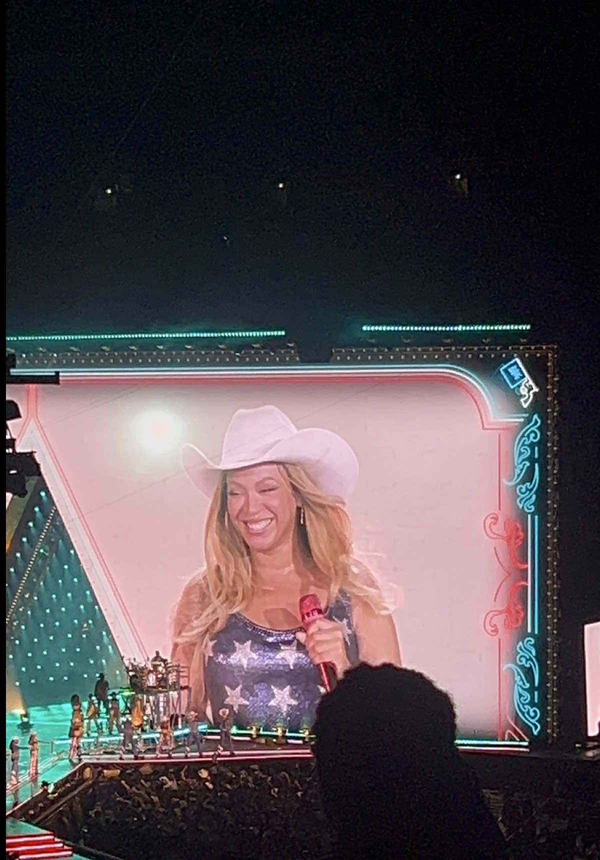 In case you were wondering what your view will be at DC night 2! I enjoyed this view more than the one I had at RWT. Club level was such an amazing bonus and truly made the price worth it! #viewfrommyseat #northweststadium #beyonce #cowboycarter #fyp 