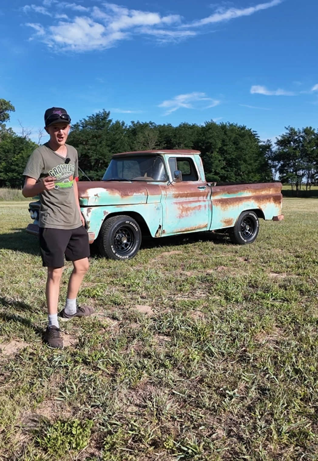 New Shoes! 🛻 Junkyard Apache 🔧 #tires #Apache #C10 #chevy #willitrun #1961 #farmtruck #junkyard #abandoned #forgotten #junkyardjack #rancherokid #cleftstrong