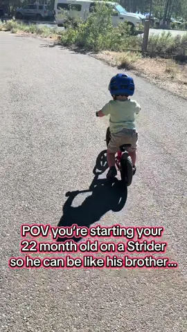 Start you kiddos off the right way. Get them to learn how to balance so they can take off on their own! #striderbike #strider #balancebike #striderbalance #learninghowtorideabike #bikerides #toddlersoftiktok #MomsofTikTok #momadvice #parentingadvice 