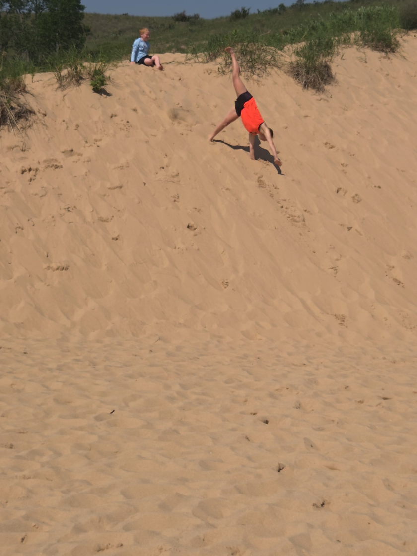 Sand running at Sleeping Bear Dunes National Park. #summervacation #downhill #theclimb #Running #sleepingbeardunes #glenarbor #traversecity #sand #dune #goingdownhill 