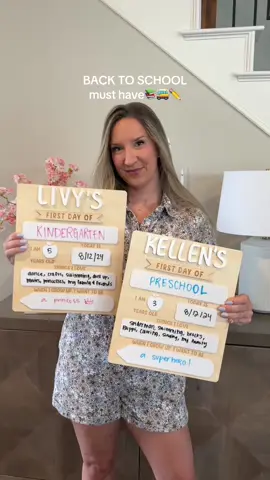 GRAB THIS IN MY AMAZON UNDER “MOM FAVORITES”🚌✏️ I love having these special memories of my kids from the first & last day of school to see how much they’ve grown! Save & share with your momma friends! • • #backtoschool #firstdayofschool #kindergarten #momof2 #toddlermom #craftymom #backtoschoolshopping 