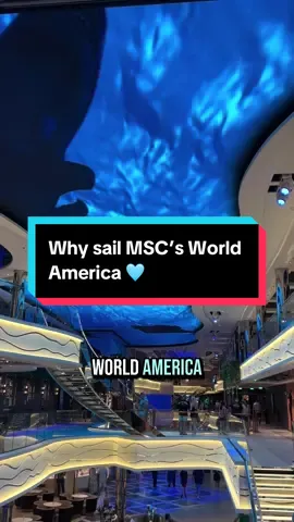 MSC’s World America is one of our favorite ships at sea🩵 Comment INFO to be connected with one of our cruise specialist  @MSC Cruises US #msc #mscworldamerica #cruise #msccruise #cruises #vacation #travel #travelagents 