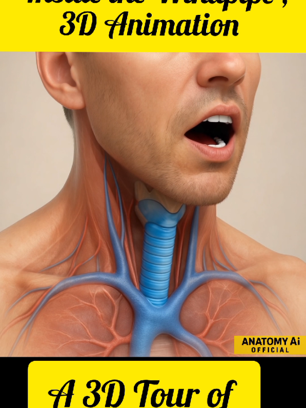 Take a closer look inside the human windpipe in this fascinating 3D animation! Explore the structure of the trachea, its inner lining, cartilage rings, and how it helps you breathe every second. Perfect for students, educators, and anatomy lovers, this short video gives you a realistic view of the respiratory system like never before. 🔬 Don't forget to like, share, and follow for more amazing 3D anatomy videos!