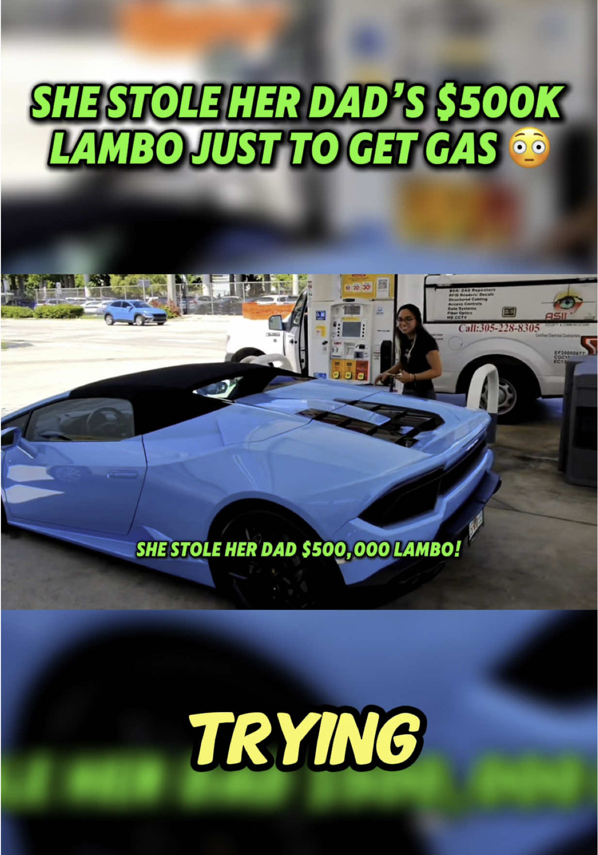 She said her dad doesn’t know… Should I post the full convo? 👀 #LamboRizz #SheStoleIt #GasStationConfessions #ViralTeaser #TwinGlocks #traylittle 