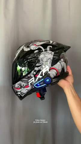 RXR Oni Samurai Helmet in Glossy Black Gray 🖤🩶 #helmet #fullfacehelmet #rxr #affordablehelmet 